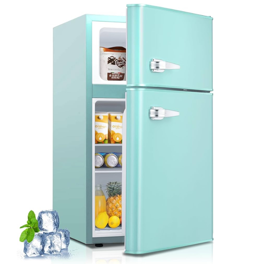 double door mini fridge
